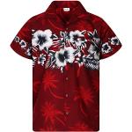Camisas rojas de flores  tallas grandes manga corta informales floreadas talla XXL para hombre 