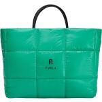 Tote bags verdes de tela rebajadas con logo FURLA con tachuelas para mujer 