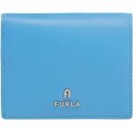 Billetera azules de piel rebajadas plegables con logo FURLA para mujer 