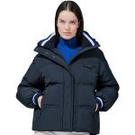 Chaquetas azules de lana de esquí impermeables con capucha talla L para mujer 