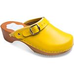 Zuecos amarillos de cuero de madera formales Futuro Fashion talla 39,5 para mujer 
