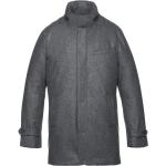 Abrigos grises de lana con capucha  manga larga con cuello alto acolchados talla XXL para hombre 