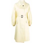 Abrigos clásicos amarillos de algodón rebajados manga larga impermeables con cinturón talla XS para mujer 