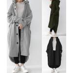 Abrigos marrones de poliester con capucha  de otoño tallas grandes talla 3XL para mujer 