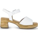Sandalias blancas de cuero de cuero con tacón de 7 a 9cm Gabor talla 42 para mujer 