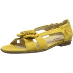 Sandalias amarillas de piel de cuero con tacón de 3 a 5cm Gabor talla 35,5 para mujer 