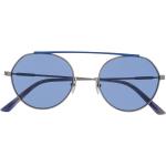 Gafas azules de metal de sol con logo Calvin Klein para mujer 
