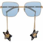 Gafas doradas de metal de sol con logo Gucci para mujer 