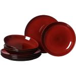 Vajillas rojas de gres aptas para lavavajillas Ritzenhoff & Breker 23 cm de diámetro en pack de 8 piezas para 4 personas 