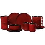 Vajillas rojas de gres de 600 ml aptas para lavavajillas Ritzenhoff & Breker 14 cm de diámetro en pack de 12 piezas para 4 personas 