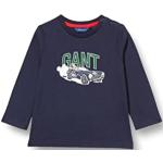 GANT D1. Driving Dog LS T-Shirt Camisa, Evening Blue, 74 para Bebés