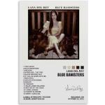 GAOSHI Póster de Lana Del Rey con barandillas azules, portada de álbum, póster de arte de pared, lienzo de regalo para amigo, dormitorio, sala de estar, decoración moderna estética, 30 x 45 cm, sin