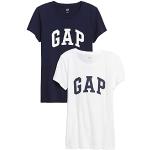 Camisetas azul marino de algodón de manga corta manga corta con cuello redondo lavable a máquina informales GAP talla M para mujer 