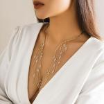 Collares marrones de metal de perlas vintage para mujer 