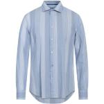 Camisas azules de algodón de manga larga manga larga marineras con rayas GAS talla L para hombre 