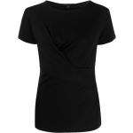 Camisetas negras de viscosa de manga corta rebajadas manga corta con cuello redondo Armani Exchange talla L para mujer 