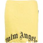 Faldas rectas amarillas de poliester rebajadas con logo Palm Angels rotos talla M para mujer 
