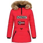 Chaquetas impermeables deportivas rojas de poliester de otoño impermeables, cortaviento Geographical Norway talla XL para mujer 