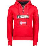 Sudaderas deportivas rojas de poliester rebajadas de verano manga larga con logo Geographical Norway talla M para hombre 