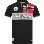 Camisetas deportivas negras de algodón manga corta transpirables informales con logo Geographical Norway talla L para hombre 