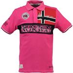 Camisetas deportivas rosas de algodón tallas grandes manga corta con logo Geographical Norway talla S para hombre 