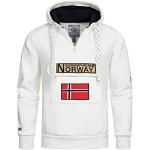 Sudaderas blancas de poliester con capucha Geographical Norway talla S para hombre 