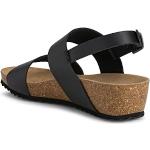 Sandalias negras de goma de cuero Geox talla 40 para mujer 