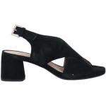 Sandalias negras de goma de cuero con tacón cuadrado con hebilla Geox talla 36,5 para mujer 