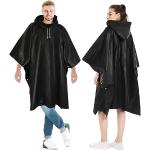 Abrigos negros con capucha  para festival tallas grandes impermeables, transpirables talla 6XL para mujer 