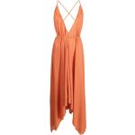 Vestidos naranja de lino de lino rebajados con escote asimétrico Alanui con lazo Talla Única para mujer 