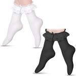 Calcetines cortos blancos de terciopelo de encaje con volantes talla 41 para mujer 