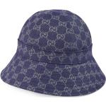 Sombreros azul marino de algodón con logo Gucci para hombre 
