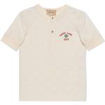 Camisetas blancas de poliester de manga corta infantiles con logo Gucci 6 años 
