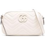 Bolsos satchel blancos con logo Gucci Marmont para mujer 