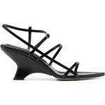 Sandalias negras de charol de tiras rebajadas con tacón de 7 a 9cm Gia Borghini talla 39 para mujer 