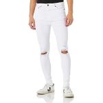 Jeans stretch blancos de cuero rotos talla XL para hombre 