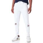 Jeans stretch blancos de denim rotos talla L para hombre 