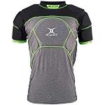 Gilbert - Camiseta de Rugby Reforzada para Cargar X1-13 Zonas de protección - Negro/Gris/Verde