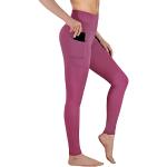 Leggings deportivos rosas de poliester transpirables talla XS para mujer 