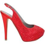 Sandalias rojas de cuero de cuero rebajadas con hebilla GINA talla 40 para mujer 