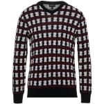 Suéters  burdeos de seda manga larga con escote V de punto Armani Giorgio Armani para hombre 