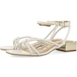 Sandalias blancas de cuero de cuero de primavera metálico Gioseppo talla 39 para mujer 