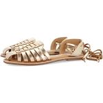 Sandalias doradas de piel de cuero rebajadas con cordones acolchadas Gioseppo talla 39 para mujer 