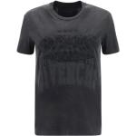 Camisetas negras de algodón de manga corta rebajadas manga corta con cuello redondo informales con logo Givenchy talla L para mujer 