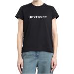 Camisetas negras de algodón de manga corta rebajadas manga corta con cuello redondo formales con logo Givenchy talla M para mujer 