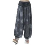 Pantalones estampados grises de goma de verano tallas grandes talla 3XL para mujer 