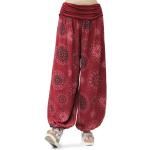 Pantalones estampados burdeos de goma de verano tallas grandes talla 3XL para mujer 
