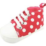Glamour Girlz Lindo bebé niños niñas con cordones zapatos de cochecito de bebé zapatos de lunares rojos 11 0-3 meses