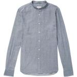 Camisas azules de algodón cuello Mao manga larga GLANSHIRT talla M para hombre 