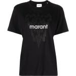 Camisetas negras de algodón de manga corta rebajadas manga corta con cuello redondo con logo ISABEL MARANT con purpurina talla XS para mujer 